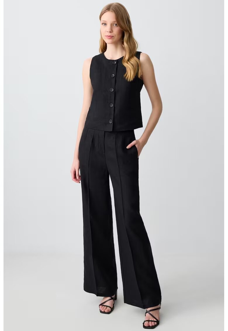 JIMMY KEY Pantaloni de in cu croiala ampla - Negru stins