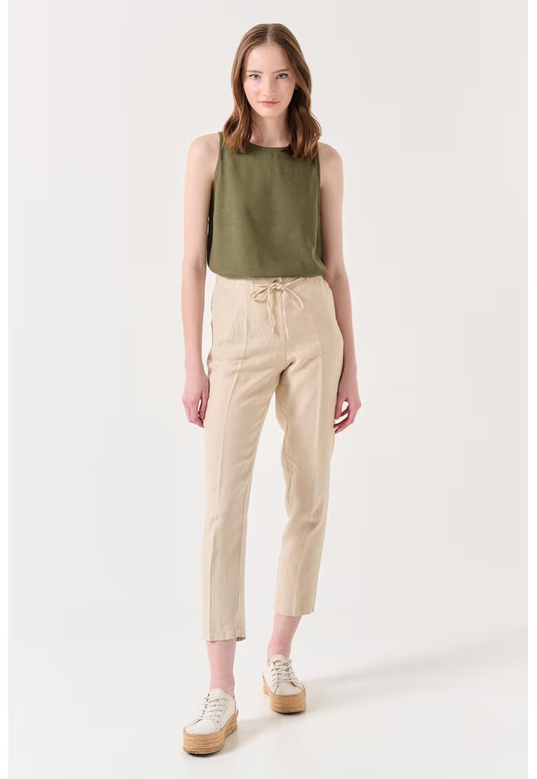 JIMMY KEY Pantaloni de in cu talie inalta - Bej deschis