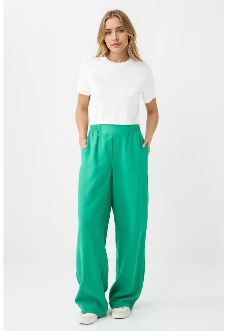 JIMMY KEY Pantaloni din amestec de lyocell cu talie elastica - Verde lime