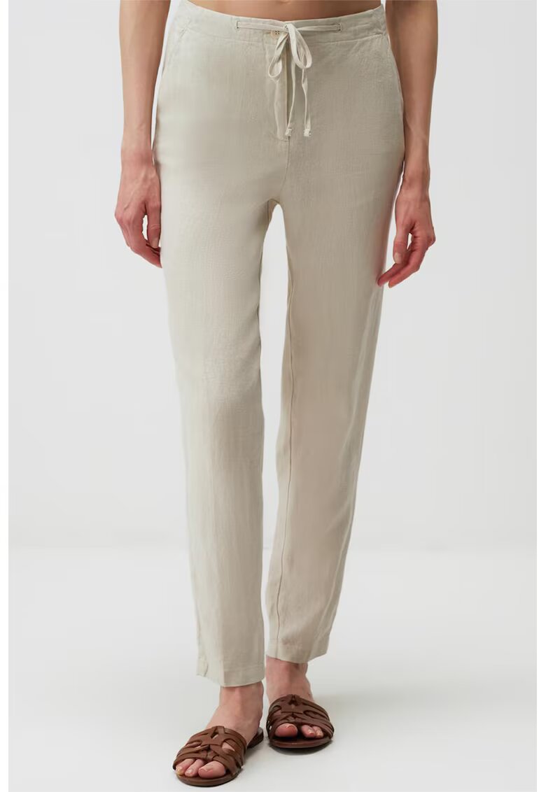 JIMMY KEY Pantaloni din in cu talie ajustabila - Bej deschis