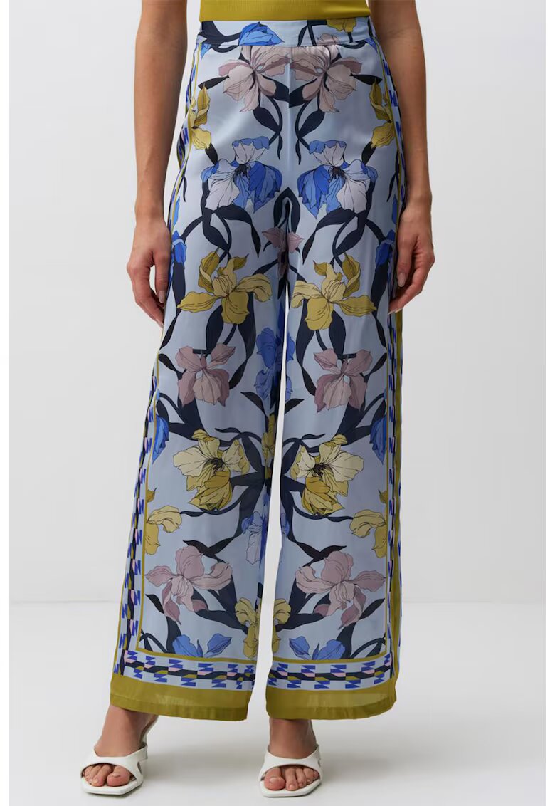JIMMY KEY Pantaloni drepti cu imprimeu - Albastru deschis