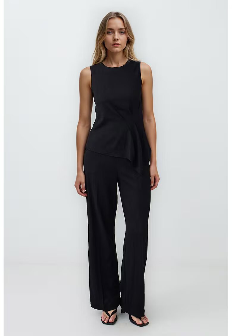 JIMMY KEY Pantaloni drepti cu talie inalta - Negru