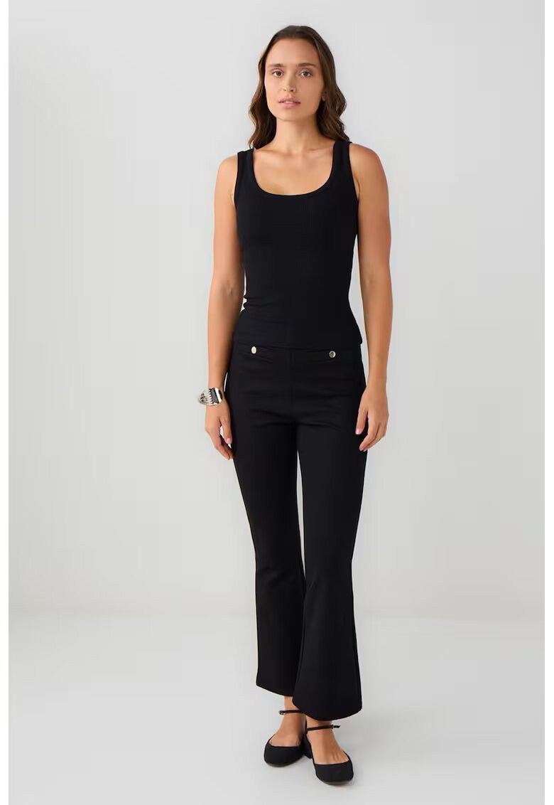 JIMMY KEY Pantaloni evazati cu talie inalta - Negru