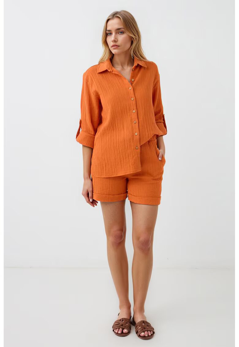 JIMMY KEY Pantaloni scurti cu talie inalta - Portocaliu mandarina