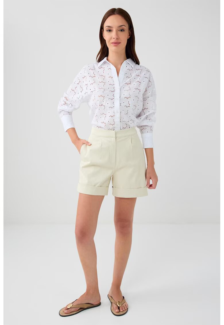 JIMMY KEY Pantaloni scurti din amestec de modal cu talie inalta - Bej deschis