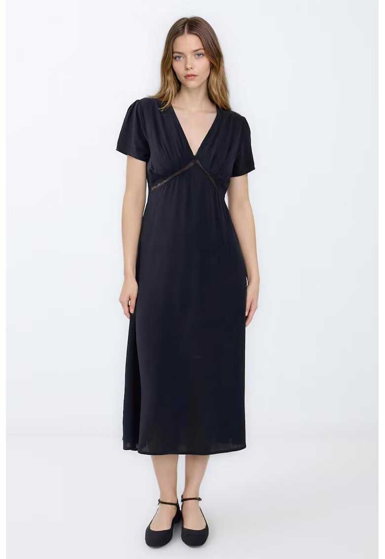 JIMMY KEY Rochie evazata cu maneci scurte - Negru