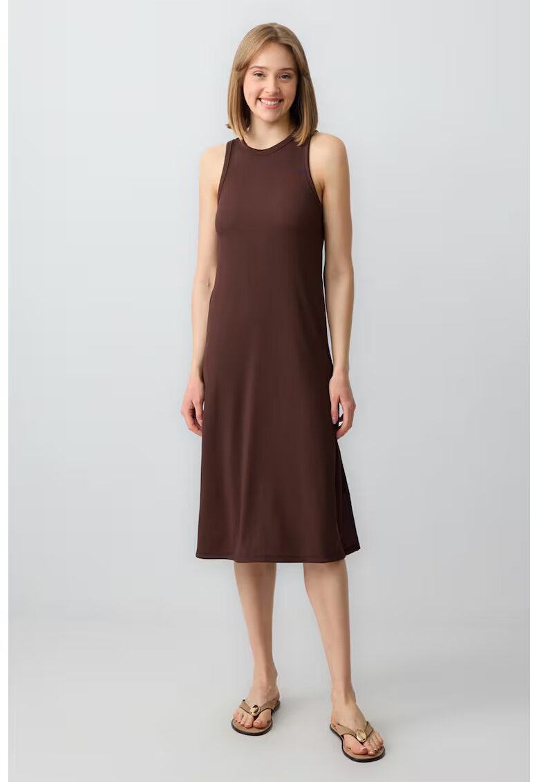 JIMMY KEY Rochie midi cu croiala dreapta si slit lateral - Maro