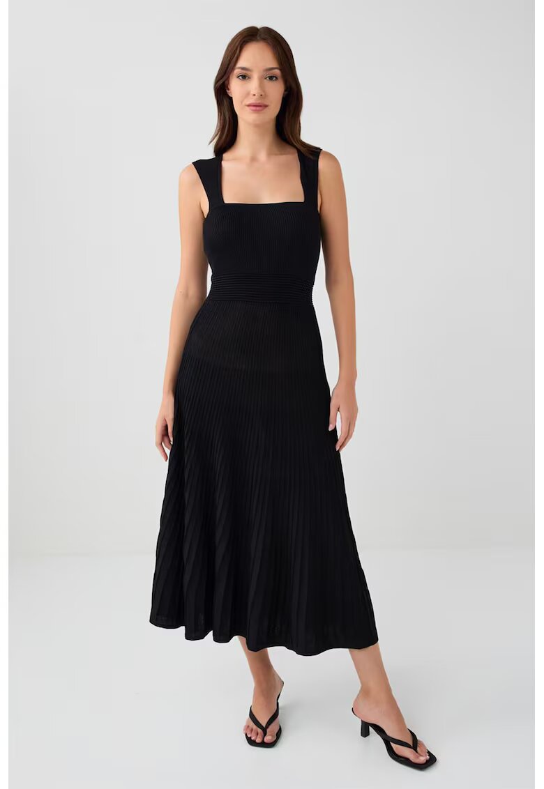 JIMMY KEY Rochie midi cu decolteu patrat - Negru