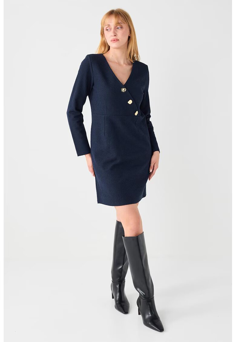 JIMMY KEY Rochie mini cu decolteu in V - Bleumarin