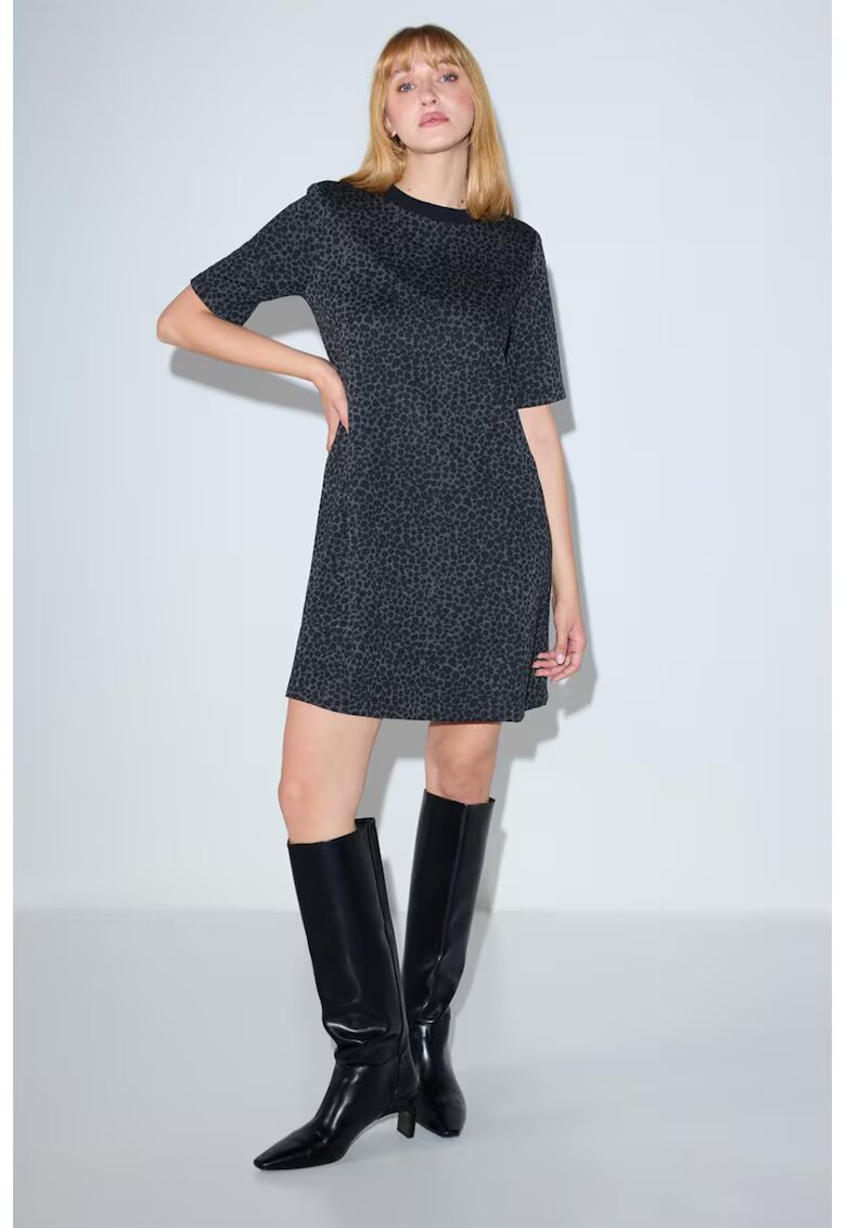 JIMMY KEY Rochie scurta dreapta - Negru/Maro