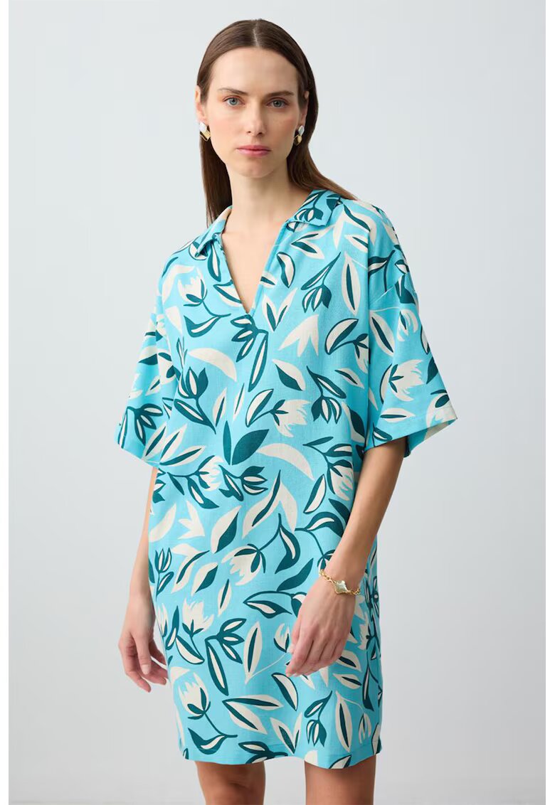 JIMMY KEY Rochie scurta supradimensionata - Alb/Albastru deschis