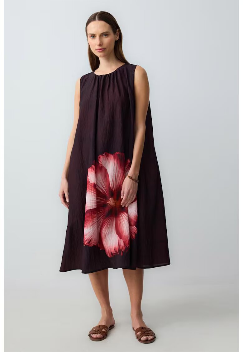 JIMMY KEY Rochie supradimensionata cu imprimeu floral - Rosu/Negru