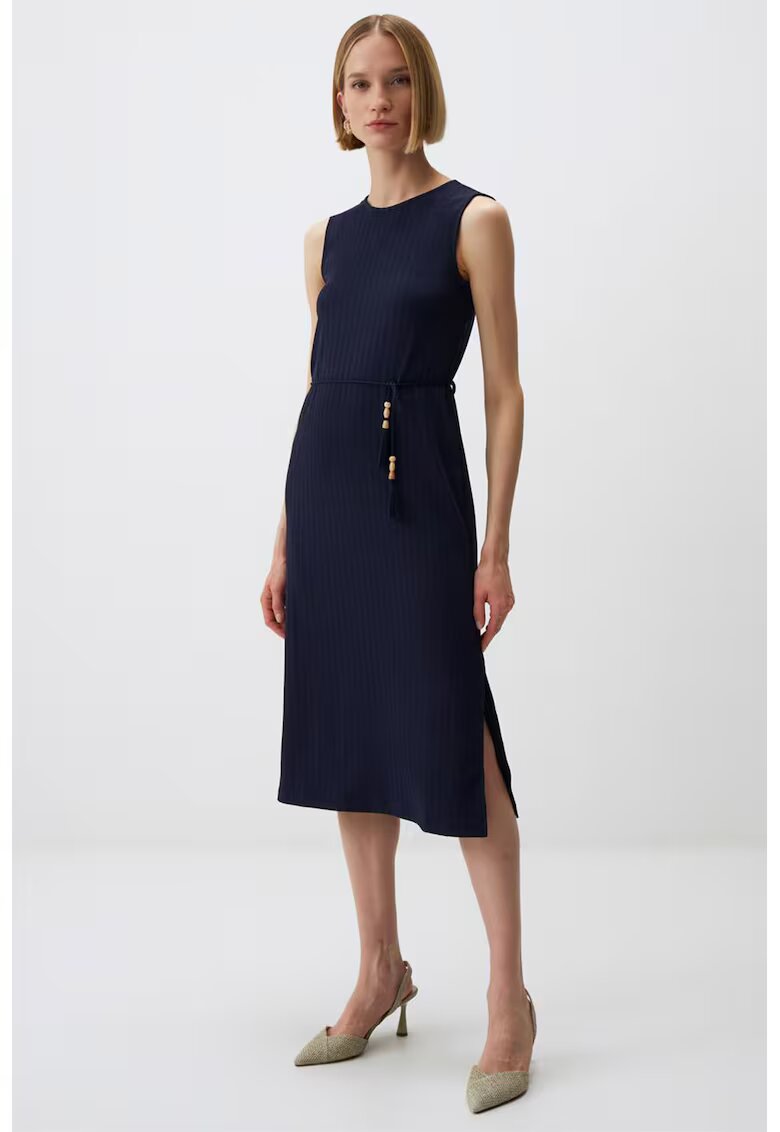 JIMMY KEY Rochie tricotata cu slit lateral - Albastru ultramarin