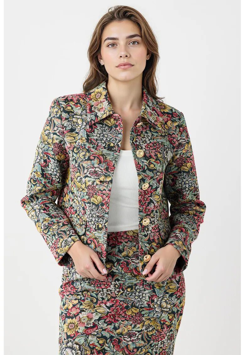 JIMMY KEY Sacou cu nasturi si imprimeu floral - Multicolor