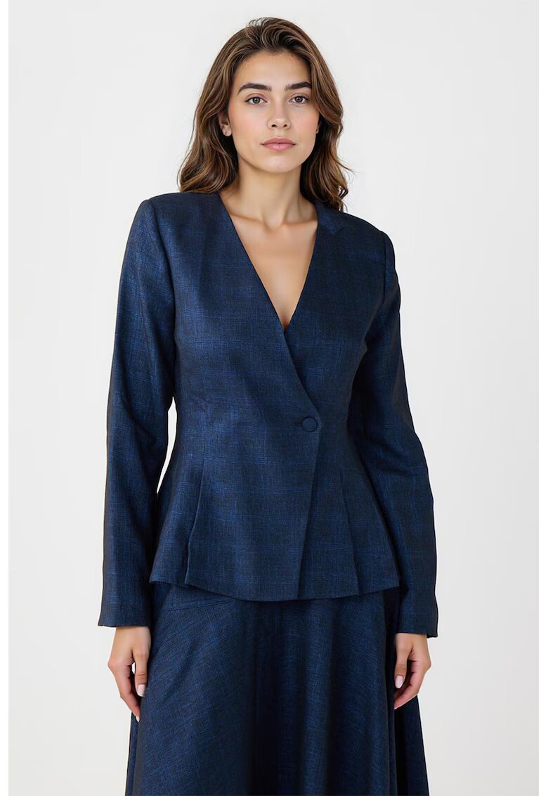 JIMMY KEY Sacou cu peplum si nasture - Bleumarin