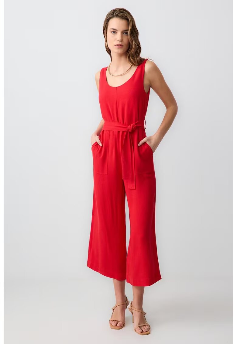 JIMMY KEY Salopeta crop cu cordon in talie - Coral