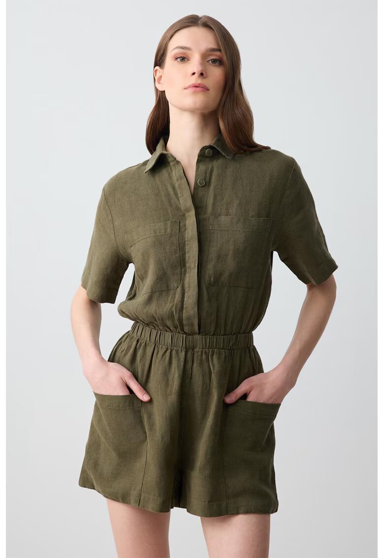 JIMMY KEY Salopeta scurta de in - Verde inchis