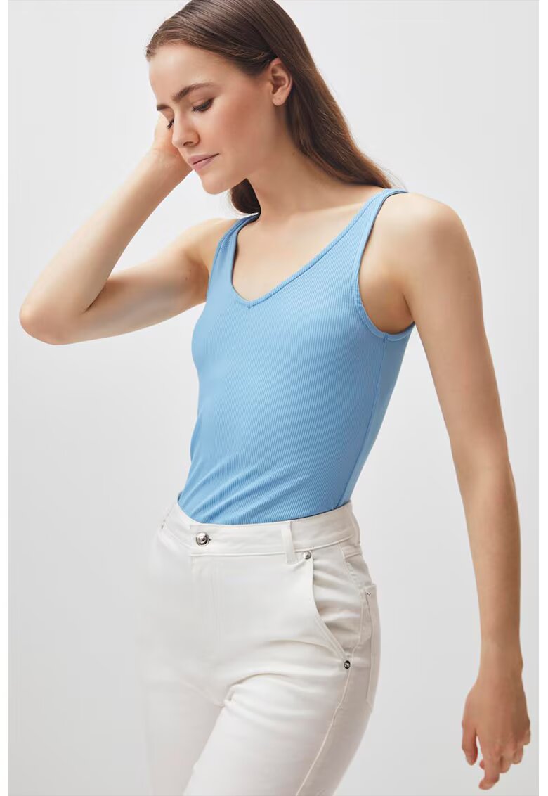 JIMMY KEY Top cu decolteu cache-coeur - Albastru pastel
