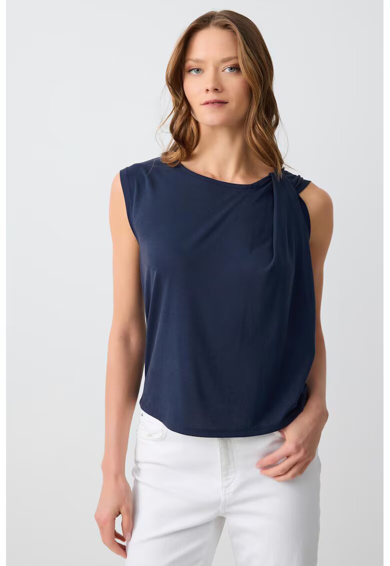 JIMMY KEY Top din amestec de modal cu detaliu rasucit - Bleumarin