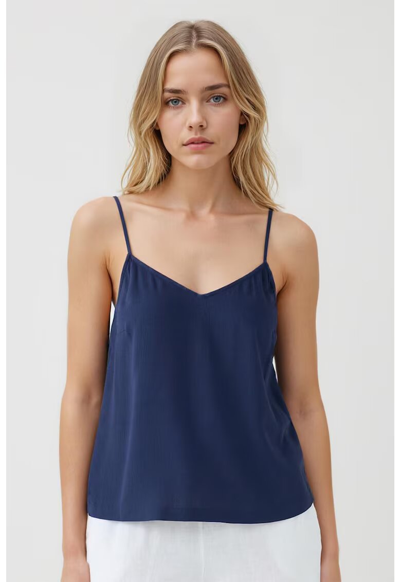 JIMMY KEY Top lejer cu model uni si bretele inguste - Bleumarin