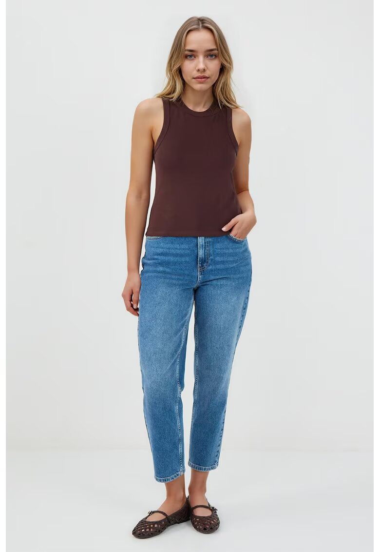 JIMMY KEY Top slim-fit din amestec de bumbac - Maro