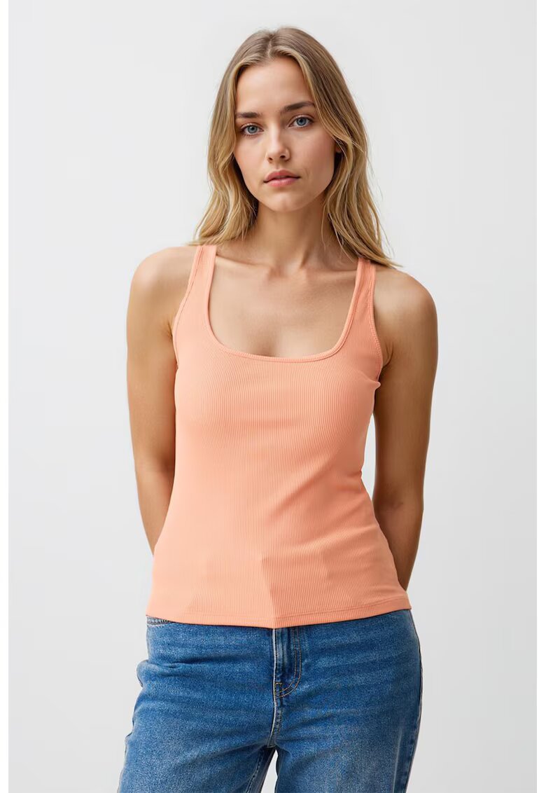 JIMMY KEY Top slim fit uni - Portocaliu pal