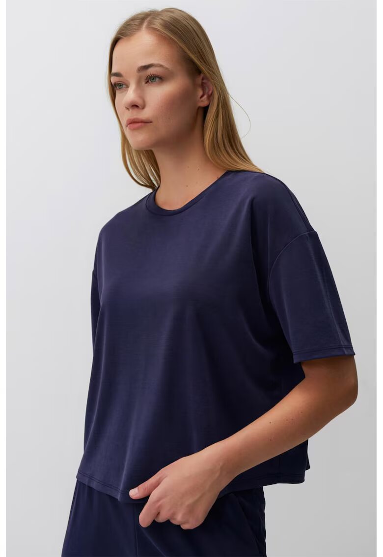 JIMMY KEY Tricou crop lejer din amestec de modal - Bleumarin