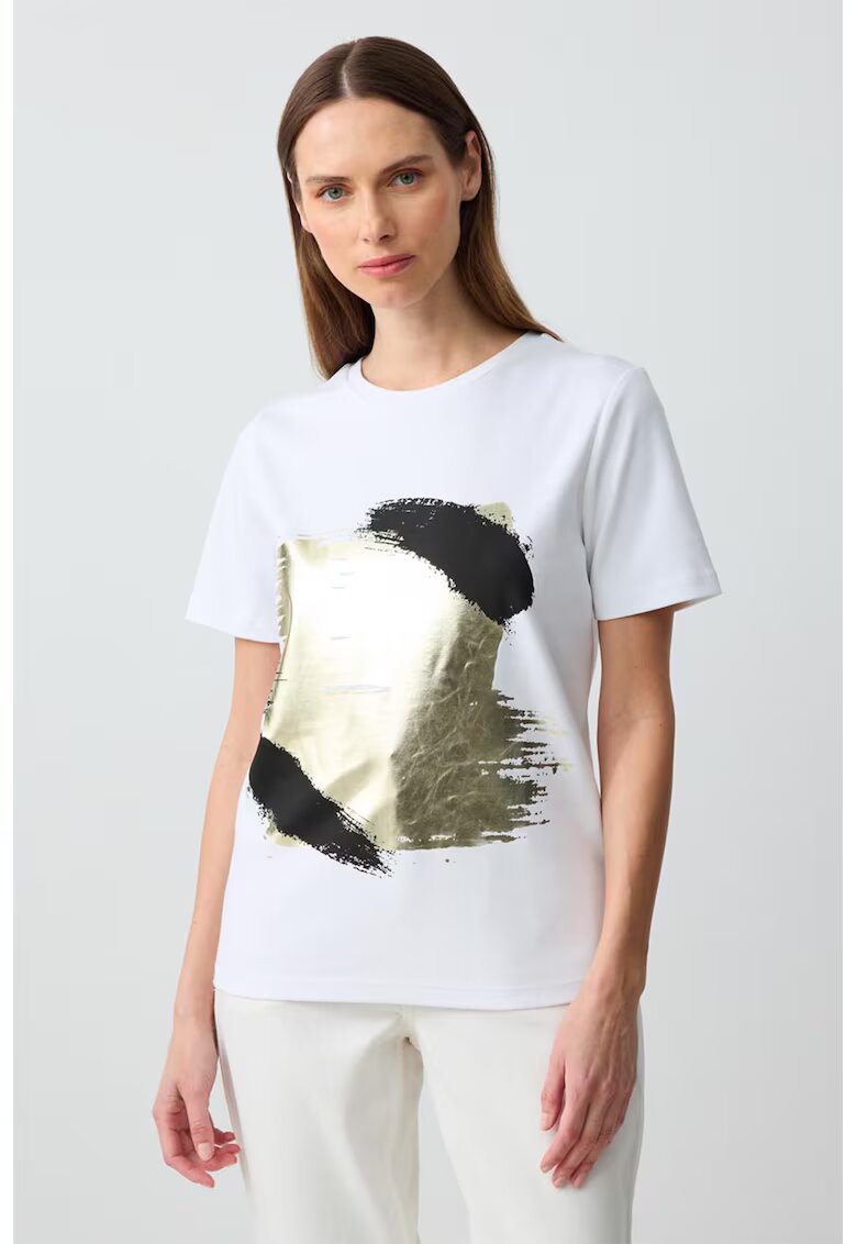 JIMMY KEY Tricou de bumbac cu imprimeu abstract - Auriu/Negru/Alb optic