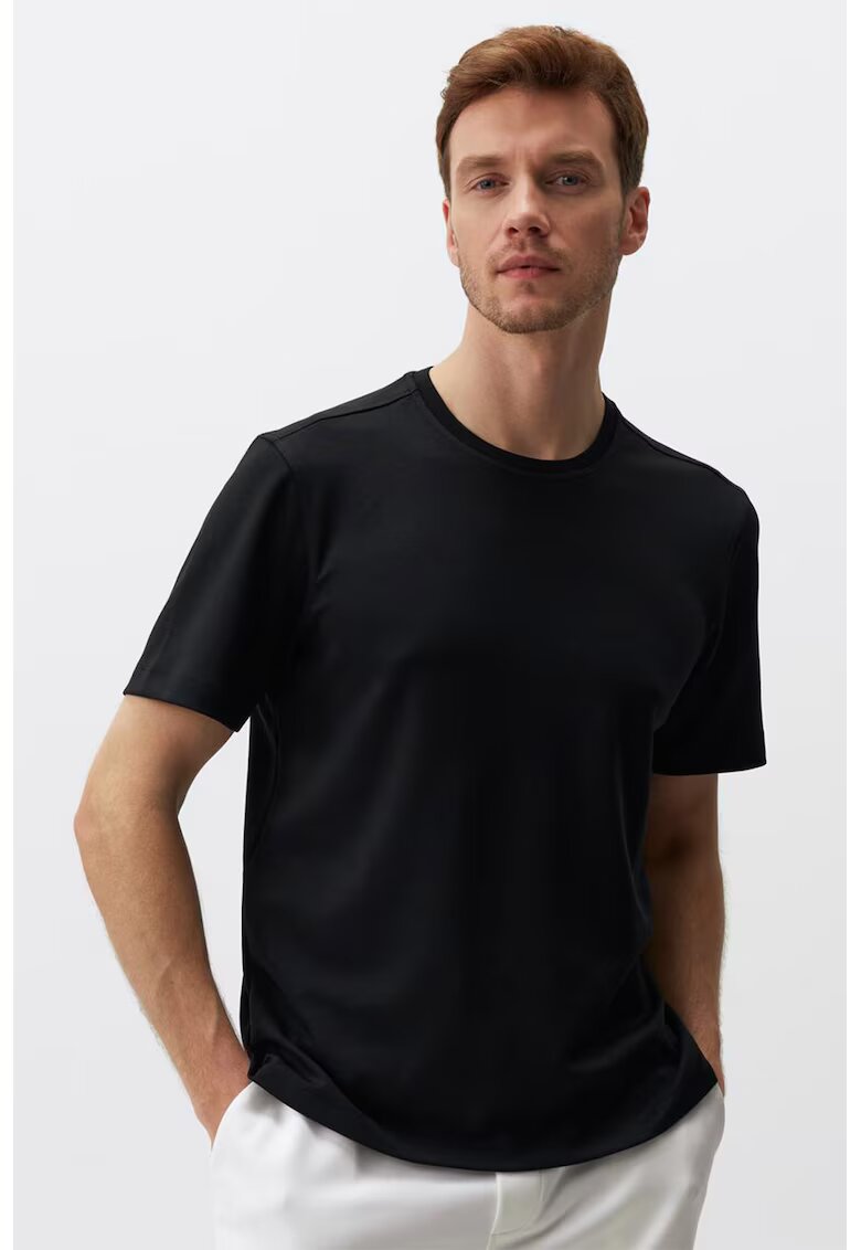 JIMMY KEY Tricou din amestec de modal cu decolteu la baza gatului
