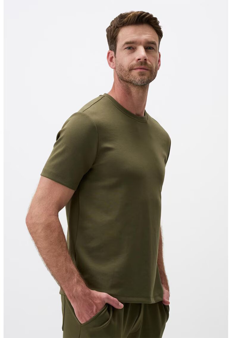 JIMMY KEY Tricou din amestec de modal cu decolteu la baza gatului