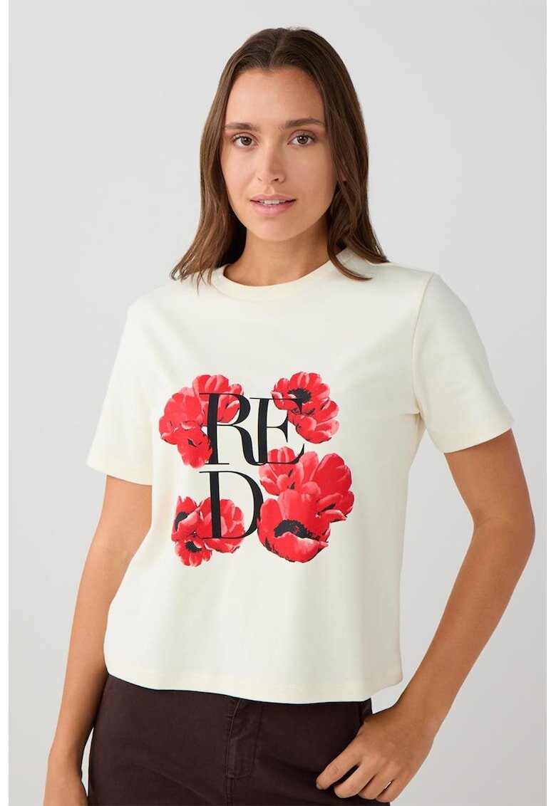 JIMMY KEY Tricou din bumbac cu imprimeu - Alb murdar