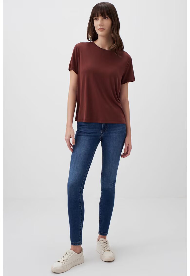 JIMMY KEY Tricou lejer din amestec de modal - Maro cognac
