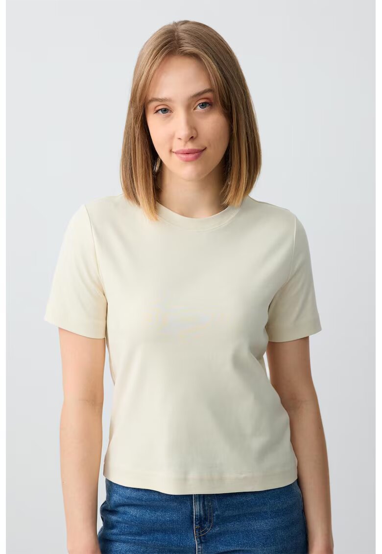 JIMMY KEY Tricou uni din bumbac - Bej