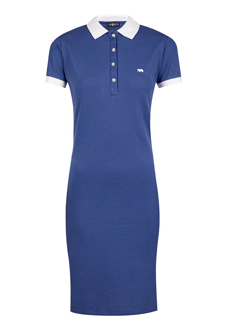 Jimmy Sanders Rochie polo din amestec de bumbac - Albastru inchis/Alb optic