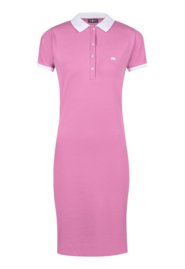 Jimmy Sanders Rochie polo din amestec de bumbac - Roz pastel/Alb murdar