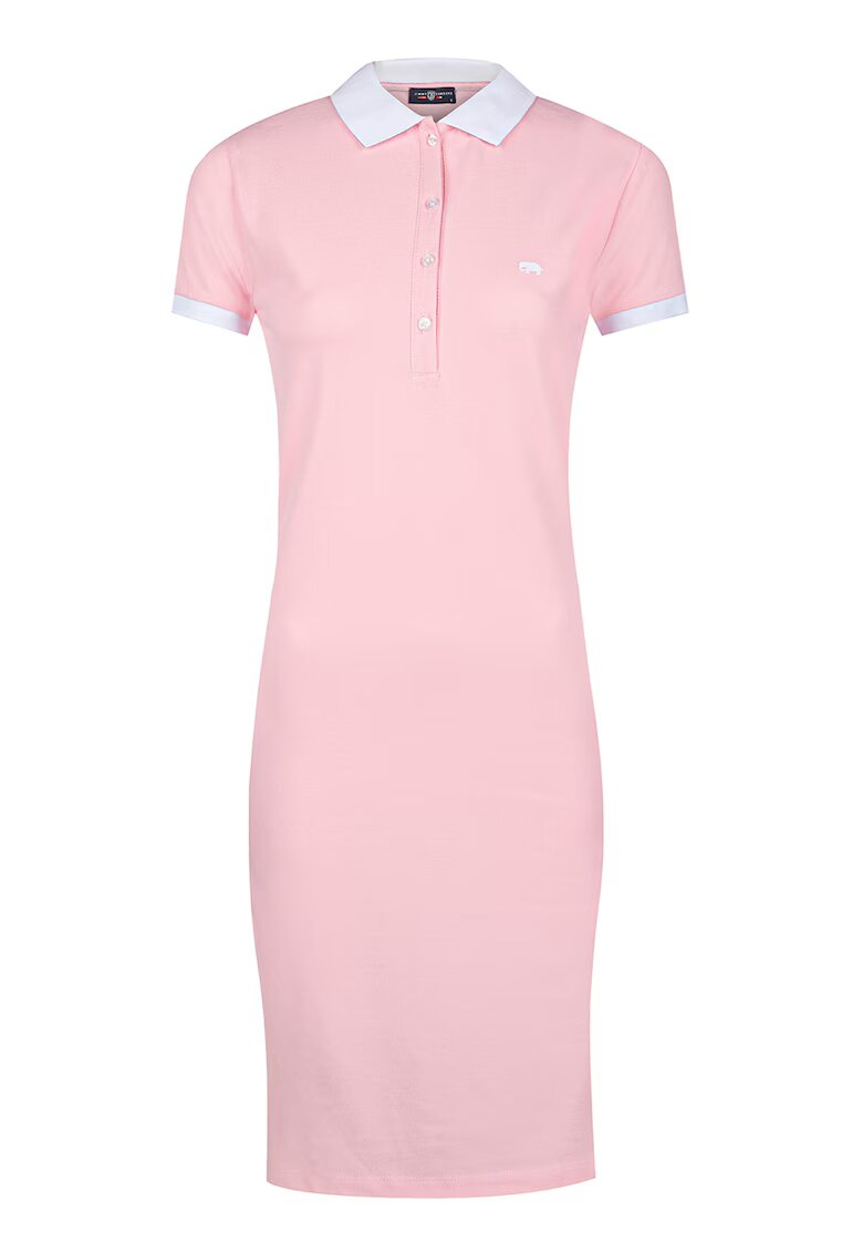 Jimmy Sanders Rochie polo din amestec de bumbac - Roz pastel/Alb optic