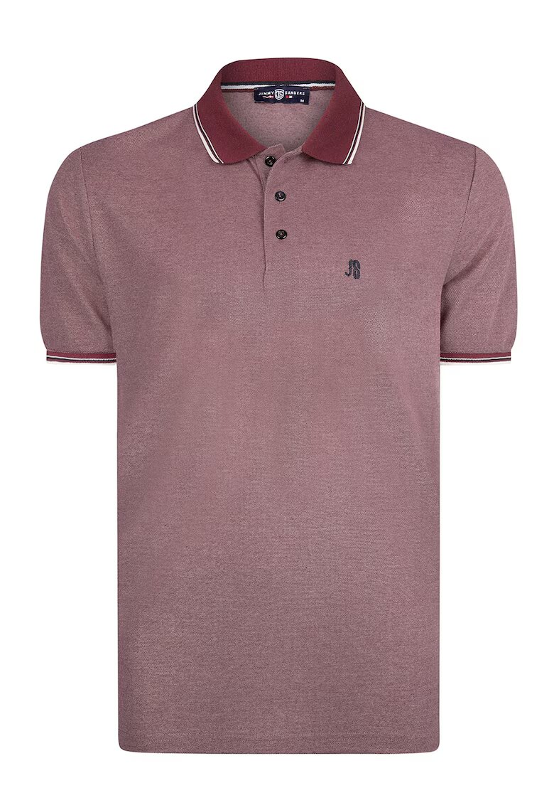 Jimmy Sanders Tricou cu model uni si guler polo - Rosu stins