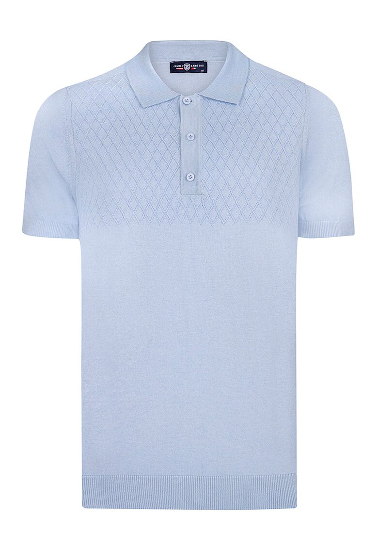 Jimmy Sanders Tricou polo cu terminatii striate - Albastru pastel