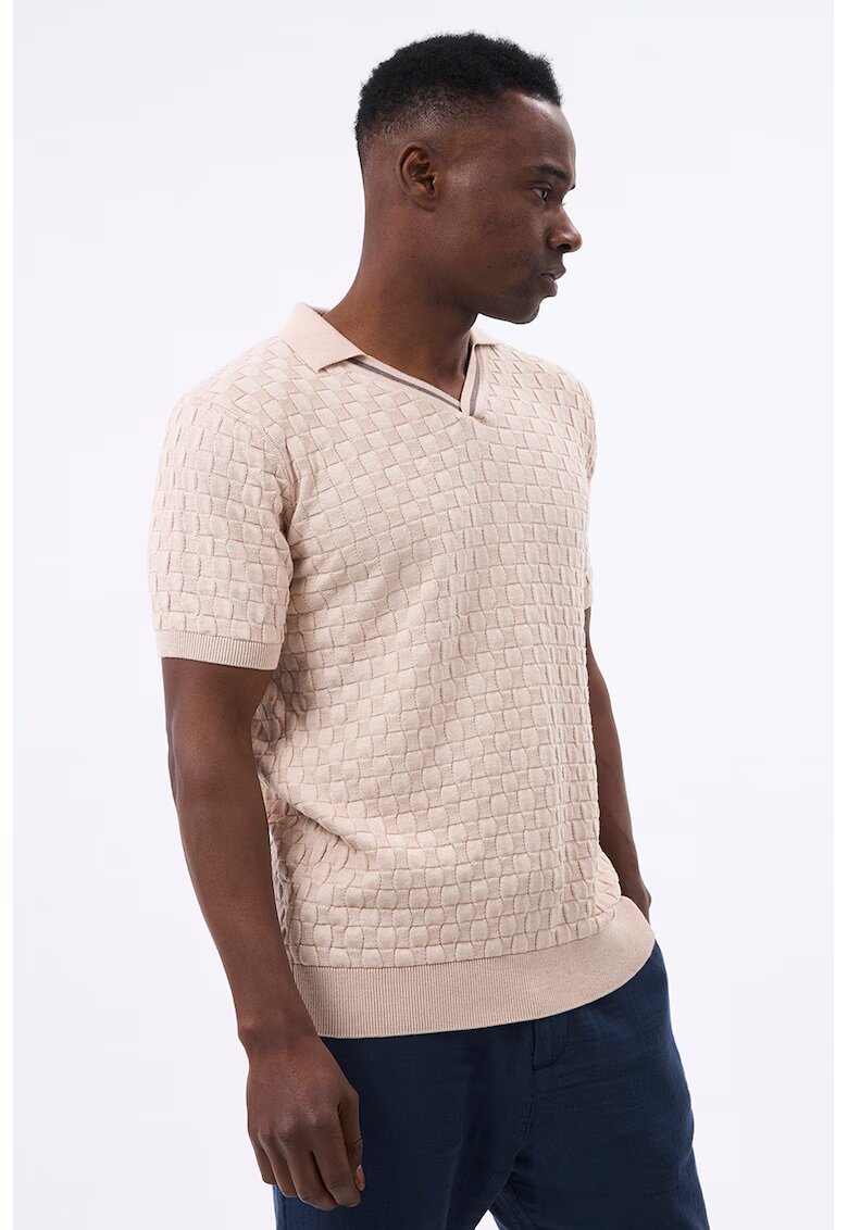 Jimmy Sanders Tricou polo din amestec de bumbac - Bej deschis
