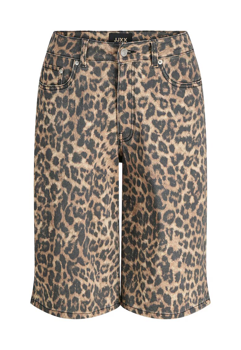 JJXX Pantaloni dama - CORNSTALK LEOPARD - bumbac - maro