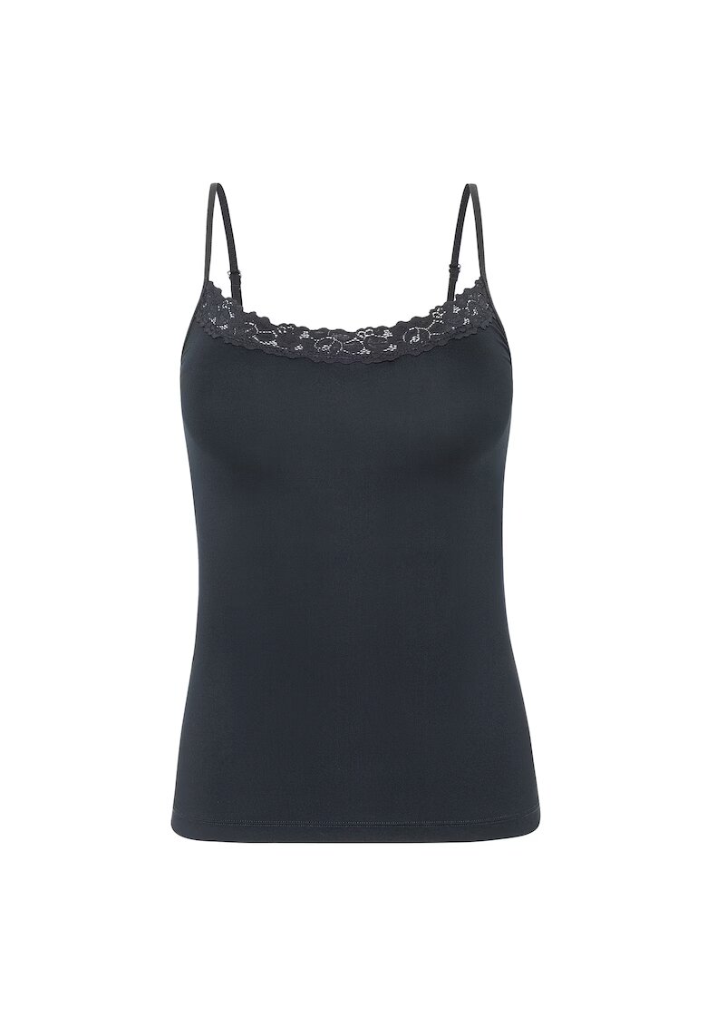 Jockey Top slim fit cu captuseala din dantela - Negru