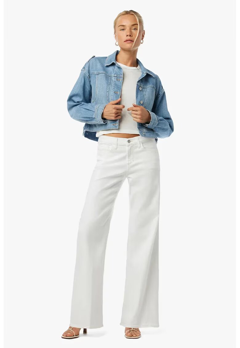 JOES JEANS Blugi largi cu talie înaltă și buzunare frontale - Alb