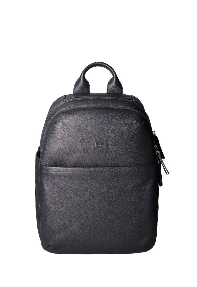 John Richmond Rucsac de piele cu compartimente cu fermoar - Albastru