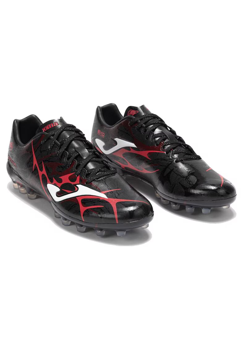 Joma Ghete de fotbal Supercopa 2531 AG - piele ecologica - pentru gazon artificial - negru/rosu