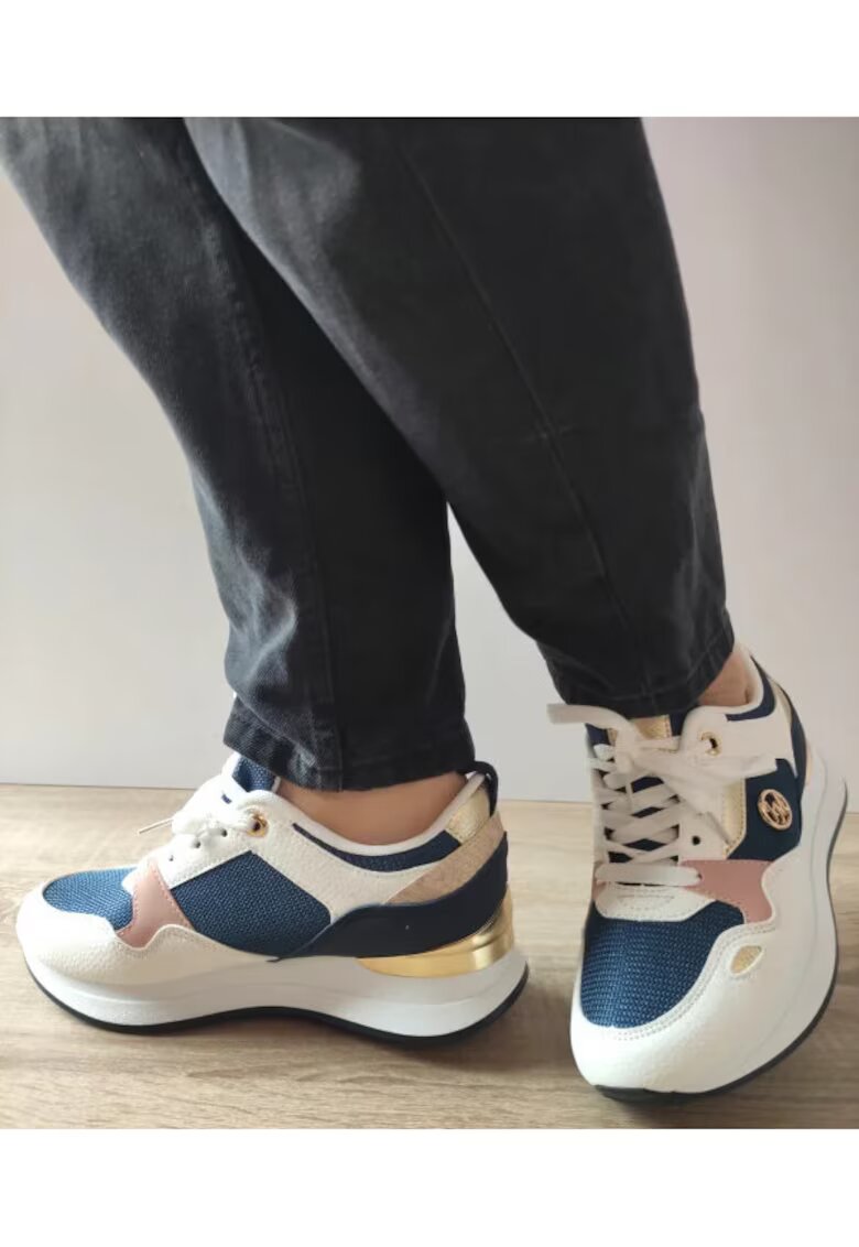 Jomix Pantofi Casual Dama Wsc250721-3 Albi Cu Bleumarin - Alb - Alb