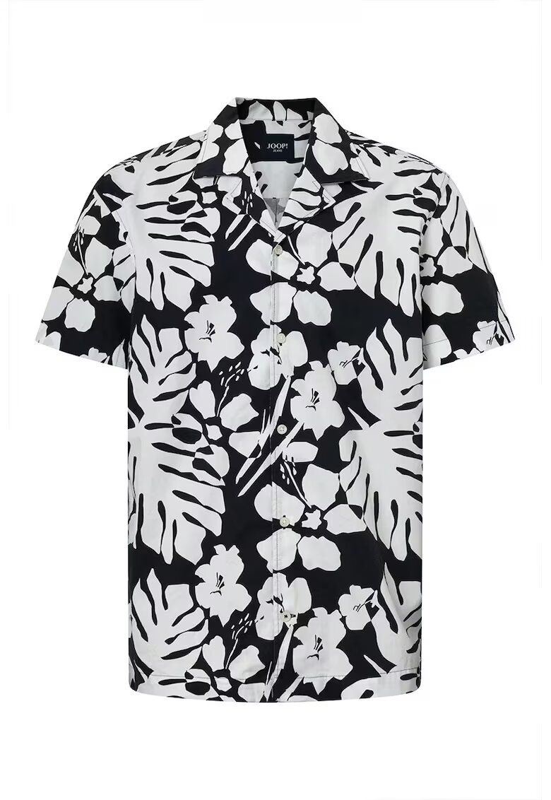 JOOP Jeans Cămașă regular fit cu mânecă scurtă și imprimeu floral JP2 - Alb