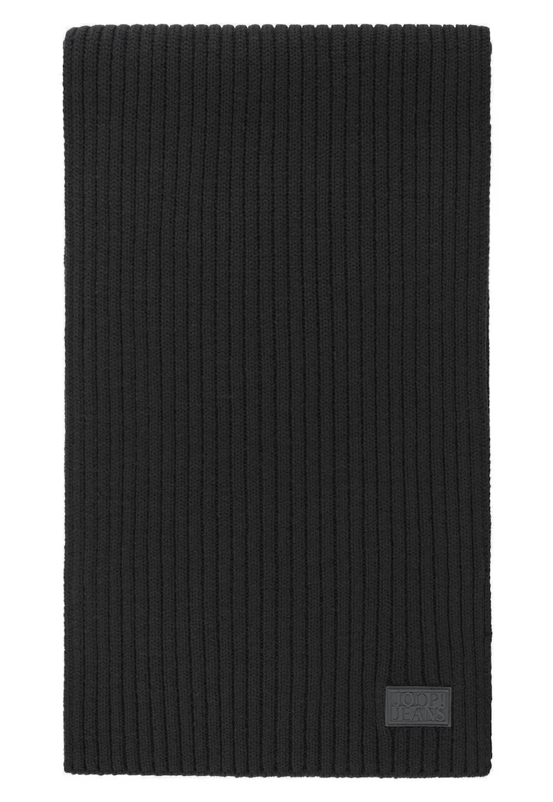 JOOP Jeans Fular striat din amestec de lana Francis - Negru