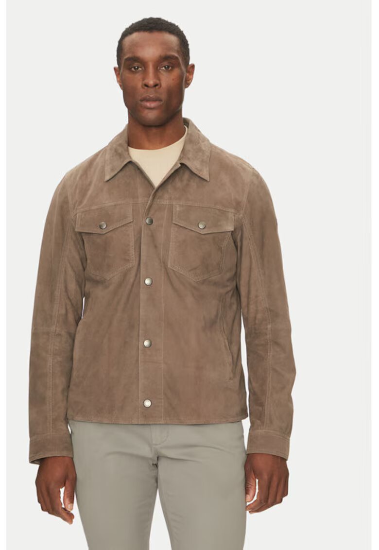 JOOP Jeans Geaca barbati - 305152411 - Piele naturala - Bej - Bej