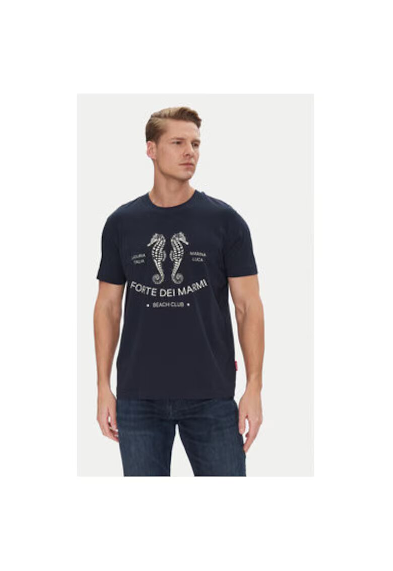 JOOP Jeans Tricou barbati - 10019370 30045693 - Bumbac organic - Bleumarin - Bleumarin