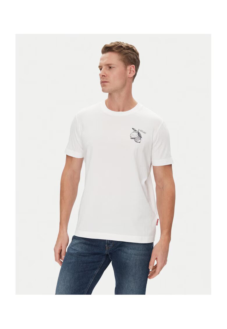 JOOP Jeans Tricou barbati - 10019370 30045904 - Bumbac organic - Alb - Alb